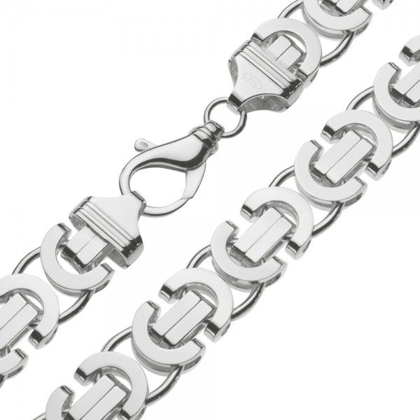 aanval component Verdampen Zilveren koningsketting met plat model schakel 16 mm breed |  Kettingenenarmbanden.com