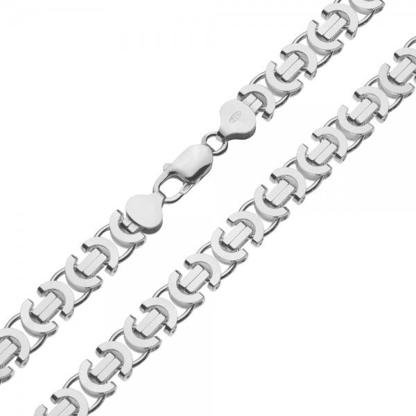 Rustiek directory verrader Zilveren koningsketting met plat model schakel 8,5 mm breed |  Kettingenenarmbanden.com