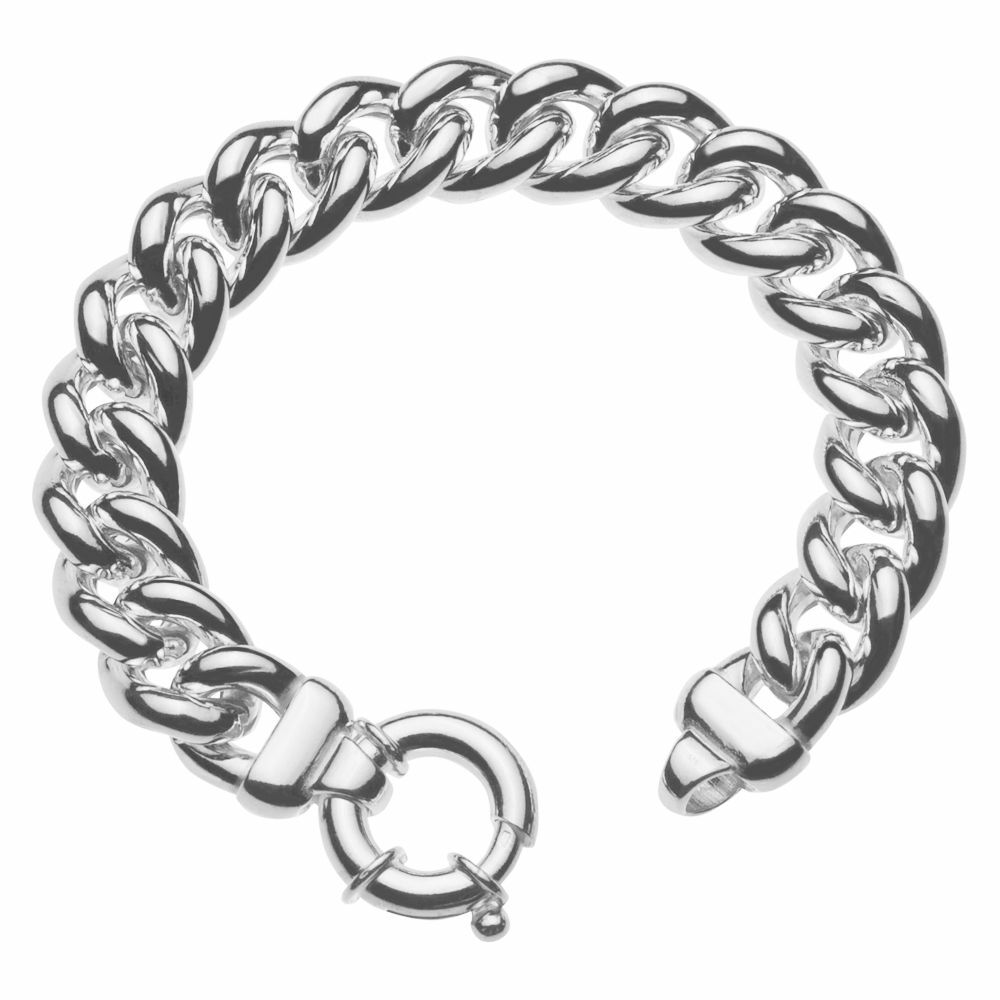 computer niet Zijdelings Zilveren gourmet armband voor dames. Breedte 14 mm. Shop nu! |  Kettingenenarmbanden.com