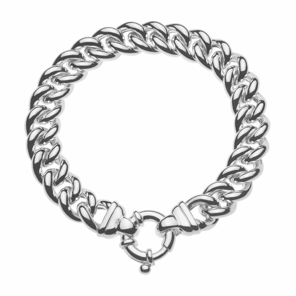 Slagschip Mompelen Alcatraz Island Zilveren gourmet armband voor dames. Breedte 11,5 mm. Shop nu! |  Kettingenenarmbanden.com